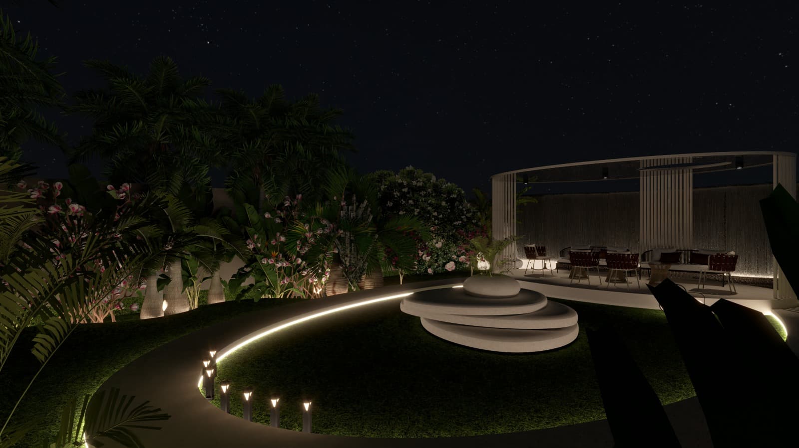 Luxury residential project at night